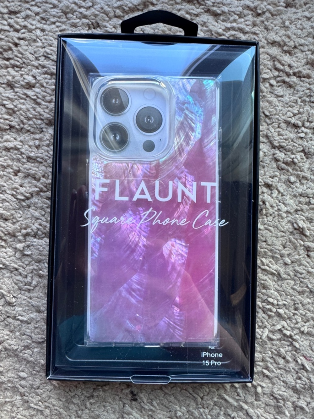 SQUARE by Flaunt Pink Mother of Pearl iPhone 15 PRO Case